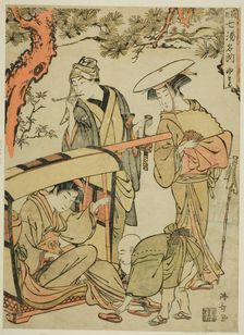 Yumoto, from the series "Seven Famous Hot Springs of Hakone (Hakone shichito meisho)", c. 1780. Creator: Torii Kiyonaga