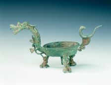 Yunnan bronze lamp in the shape of a dragon, Western Han dynasty, China, 2nd-1st century BC