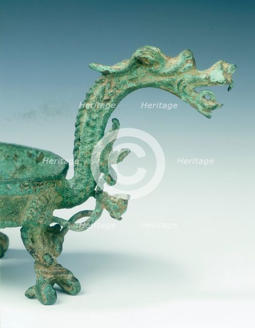 Yunnan bronze lamp in the shape of a dragon, Western Han dynasty, China, 2nd-1st century BC. Artist: Unknown