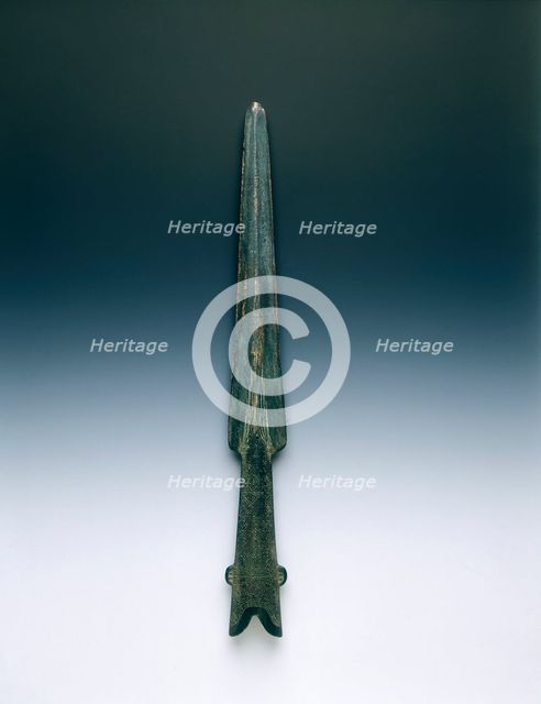 Yunnan bronze spearhead, Han dynasty, China, 206 BC-220 AD. Creator: Unknown.