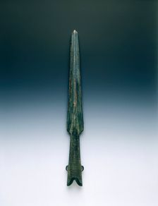 Yunnan bronze spearhead, Han dynasty, China, 206 BC-220 AD. Creator: Unknown