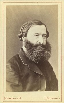 Yuri Fedorovich Samarin, head-and-shoulders portrait, facing right, between 1880 and 1886. Creator: Unknown