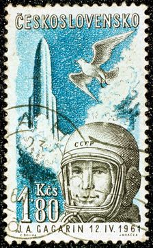 Yuri Gagarin, Soviet Russian cosmonaut, 1961. Creator: Unknown