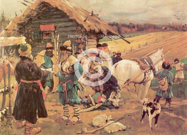 Yuri's Day (Saint George Day), 1908. Artist: Ivanov, Sergei Vasilyevich (1864-1910)