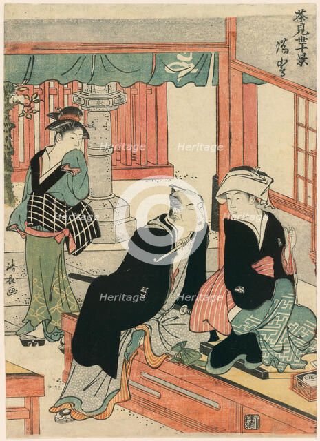 Yushima from the series Scenes of Ten Teahouses (Chamise jikkei), c. 1783. Creator: Torii Kiyonaga.