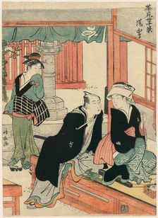 Yushima from the series Scenes of Ten Teahouses (Chamise jikkei), c. 1783. Creator: Torii Kiyonaga