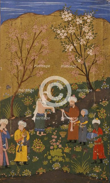 Yusuf, After His Ordeal in the Pit; Page from the Manuscript of Yusuf and Zulaykha of Jami, c1560. Creator: Unknown.
