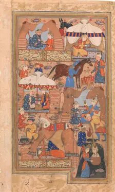 Yusuf is Drawn Up from the Well, Folio from a Yusuf and Zulaikha of Jami, second half 16th century. Creator: Unknown