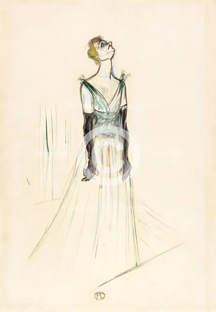 Yvette Guilbert, 1893. Creator: Henri de Toulouse-Lautrec.