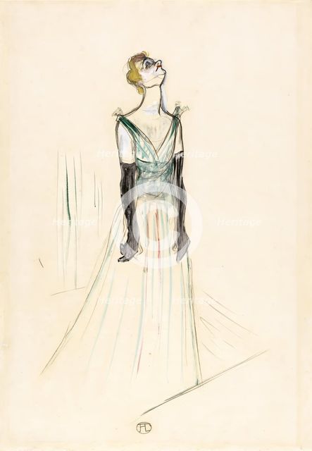 Yvette Guilbert, 1893. Creator: Henri de Toulouse-Lautrec.