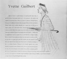 Yvette Guilbert, 1894., 1894. Creator: Henri de Toulouse-Lautrec