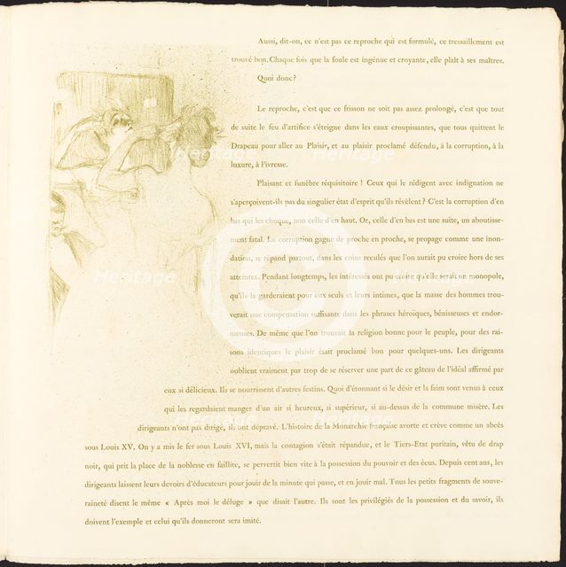 Yvette Guilbert, 1894. Creator: Henri de Toulouse-Lautrec.
