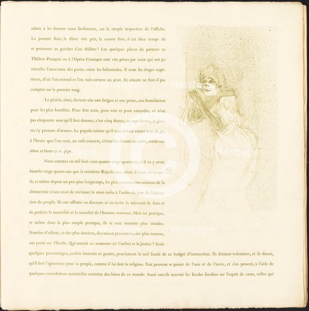 Yvette Guilbert, 1894. Creator: Henri de Toulouse-Lautrec.