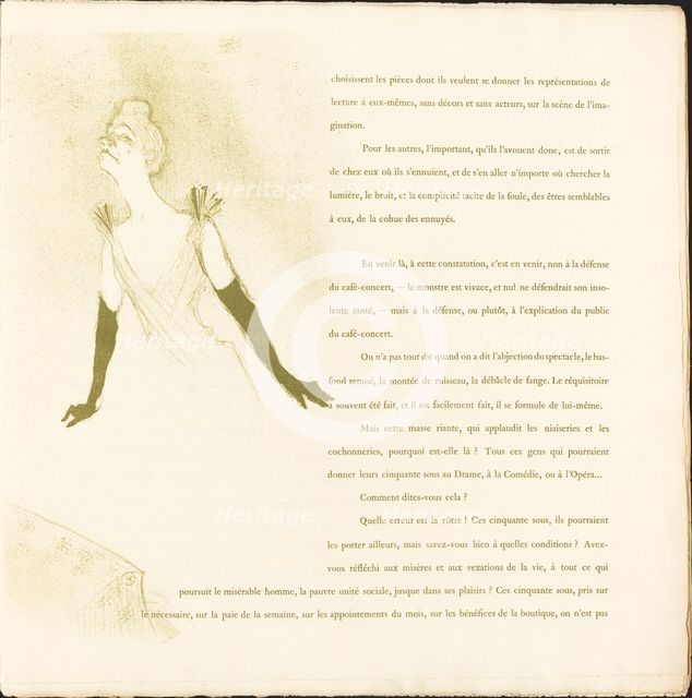 Yvette Guilbert, 1894. Creator: Henri de Toulouse-Lautrec.