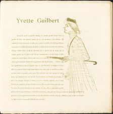Yvette Guilbert, 1894. Creator: Henri de Toulouse-Lautrec