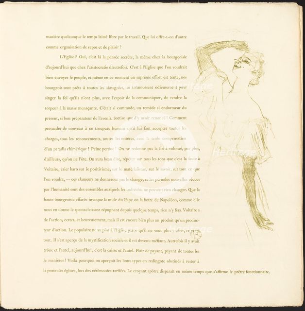 Yvette Guilbert, 1894. Creator: Henri de Toulouse-Lautrec.