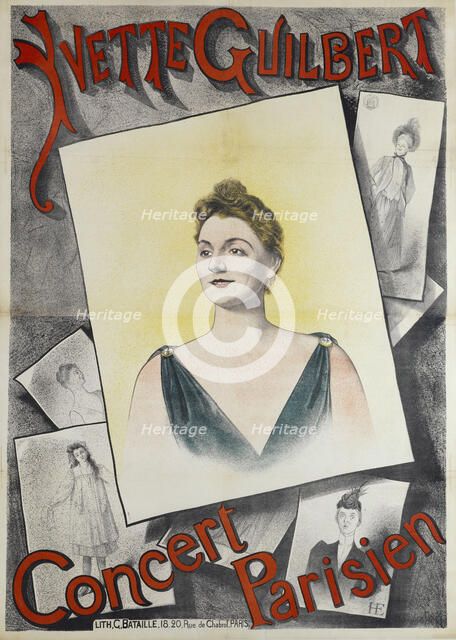 Yvette Guilbert Concert Parisien, 1890. Creator: Höner, Edmond Marie (active Early 19th century).
