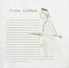 Yvette Guilbert-French Series: No. 1, 1894. Creator: Henri de Toulouse-Lautrec (French, 1864-1901)