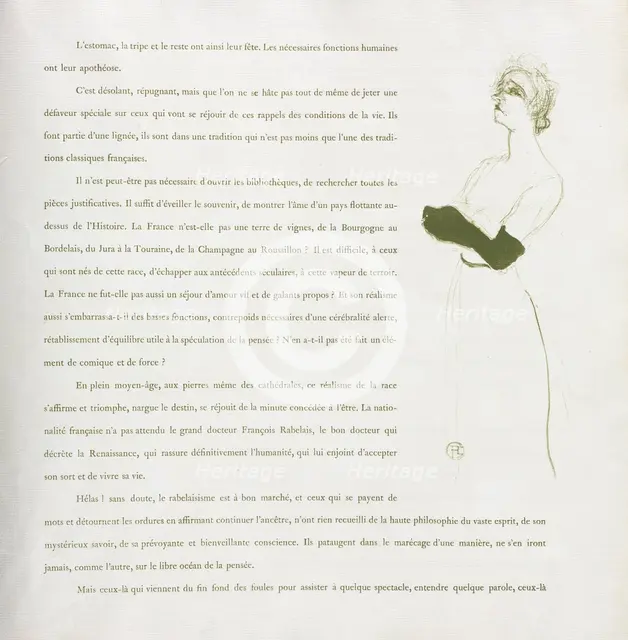 Yvette Guilbert-French Series: No. 10, 1894. Creator: Henri de Toulouse-Lautrec (French, 1864-1901).