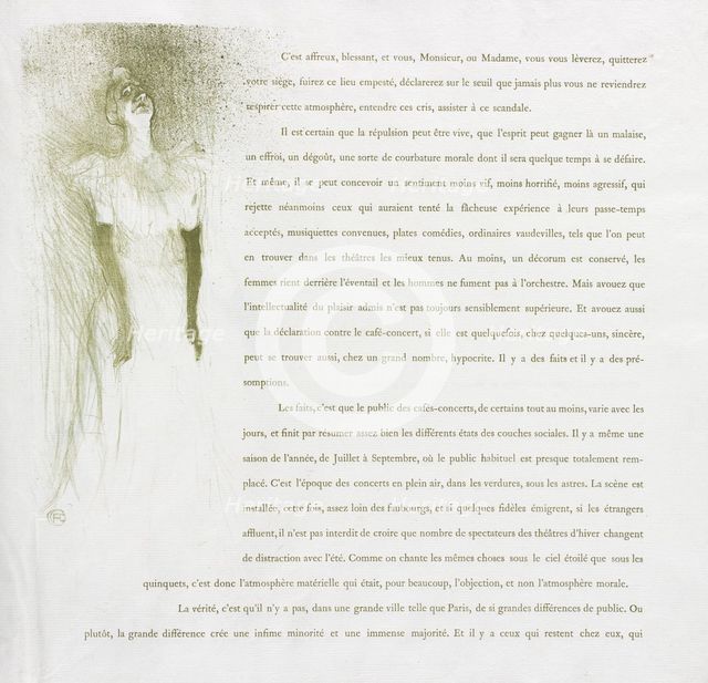 Yvette Guilbert-French Series: No. 3, 1894. Creator: Henri de Toulouse-Lautrec (French, 1864-1901).