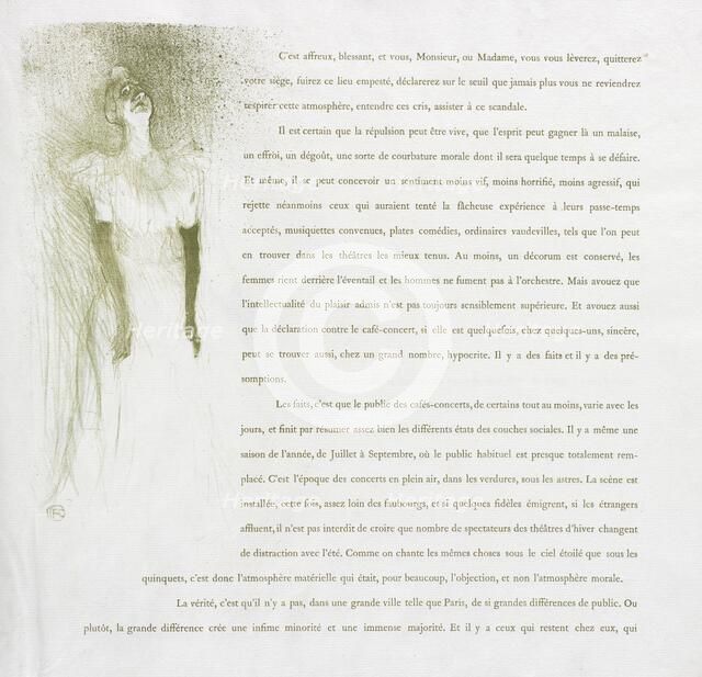 Yvette Guilbert-French Series: No. 3, 1894. Creator: Henri de Toulouse-Lautrec (French, 1864-1901).