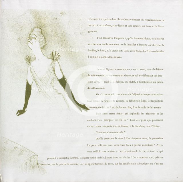 Yvette Guilbert-French Series: No. 4, 1894. Creator: Henri de Toulouse-Lautrec (French, 1864-1901).