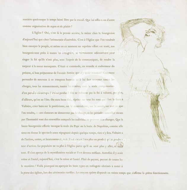 Yvette Guilbert-French Series: No. 7, 1894. Creator: Henri de Toulouse-Lautrec (French, 1864-1901).