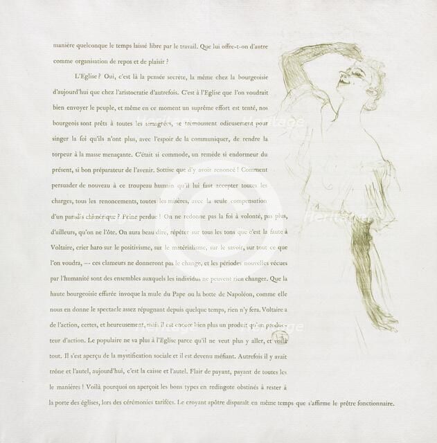 Yvette Guilbert-French Series: No. 7, 1894. Creator: Henri de Toulouse-Lautrec (French, 1864-1901).