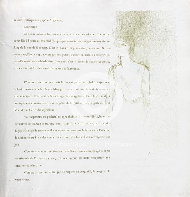 Yvette Guilbert-French Series: No. 9, 1894. Creator: Henri de Toulouse-Lautrec (French, 1864-1901).