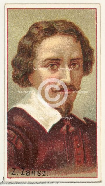 Z. Zansz, printer's sample for the World's Inventors souvenir album (A25) for Allen & Gint..., 1888. Creator: Allen & Ginter.