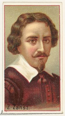Z. Zansz, printer's sample for the World's Inventors souvenir album (A25) for Allen & Gint..., 1888. Creator: Allen & Ginter