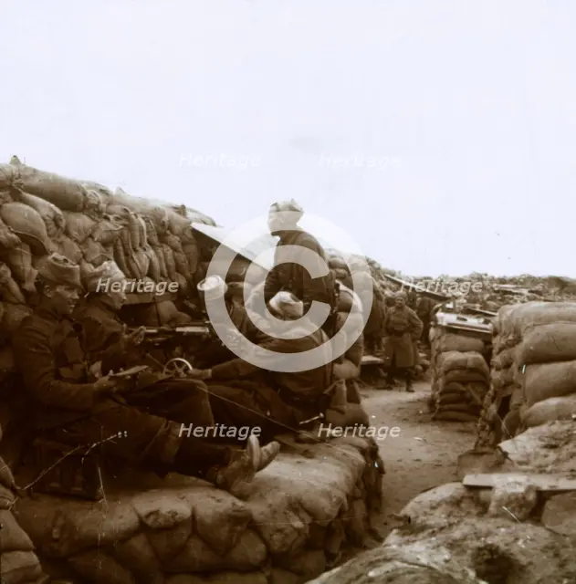 Zouaves near the River Yser, Nieuwpoort, Flanders, Belgium, c1914-c1918. Artist: Unknown.