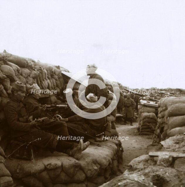 Zouaves near the River Yser, Nieuwpoort, Flanders, Belgium, c1914-c1918. Artist: Unknown.