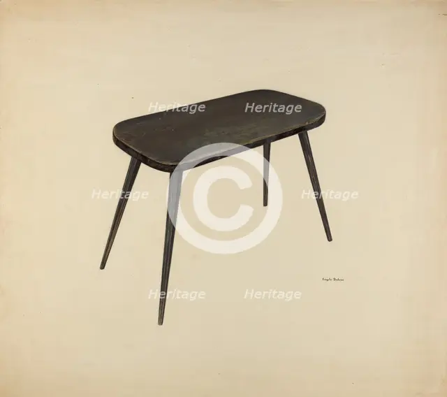 Zoar Wash Bench, c. 1941. Creator: Angelo Bulone.