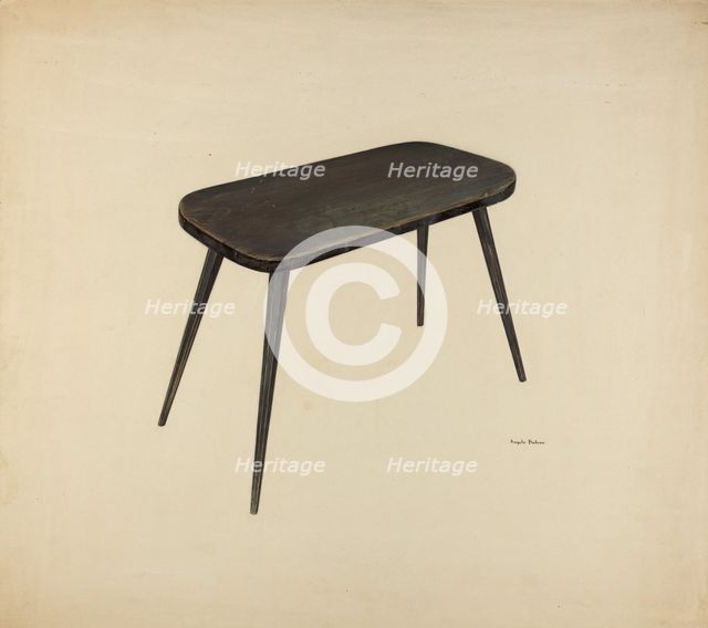Zoar Wash Bench, c. 1941. Creator: Angelo Bulone.