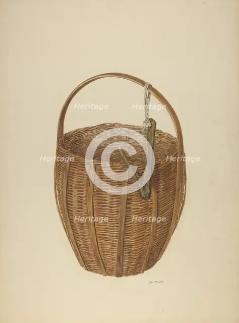 Zoar Apple Basket, c. 1938. Creator: Julius Mihalik.