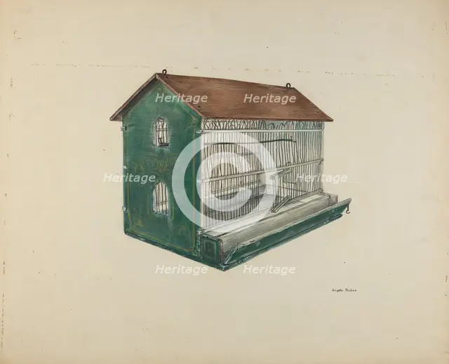 Zoar Bird Cage, c. 1939. Creator: Angelo Bulone.