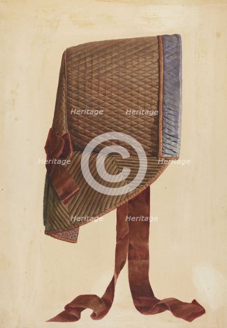 Zoar Bonnet, c. 1937. Creator: Fritz Boehmer.