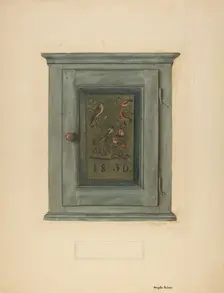 Zoar Blue Bonnet Cabinet, c. 1940. Creator: Angelo Bulone