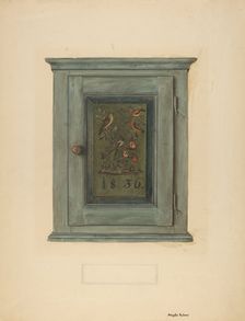 Zoar Blue Bonnet Cabinet, c. 1940. Creator: Angelo Bulone
