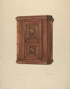Zoar Cherry Bonnet Cabinet, c. 1938. Creator: Angelo Bulone