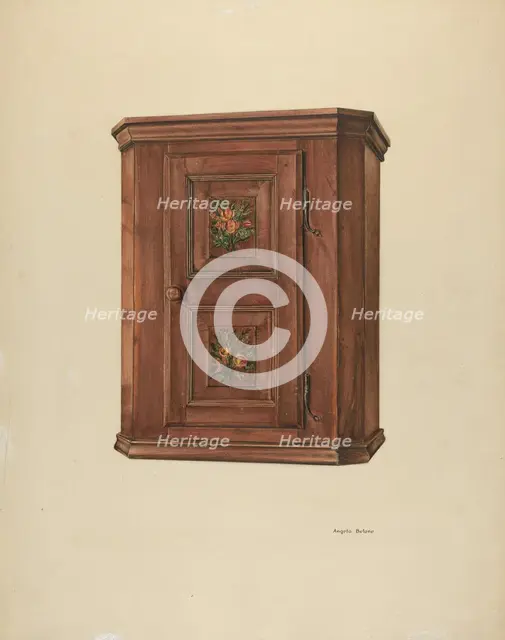 Zoar Cherry Bonnet Cabinet, c. 1938. Creator: Angelo Bulone.
