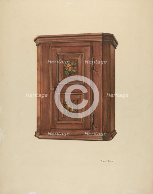Zoar Cherry Bonnet Cabinet, c. 1938. Creator: Angelo Bulone.
