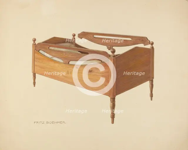 Zoar Child's Bed, c. 1938. Creator: Fritz Boehmer.