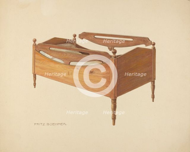 Zoar Child's Bed, c. 1938. Creator: Fritz Boehmer.