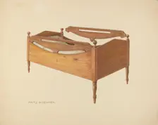 Zoar Child's Bed, c. 1938. Creator: Fritz Boehmer