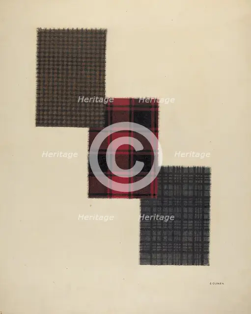 Zoar Cloth Samples, c. 1937. Creator: Jerry Guinta.