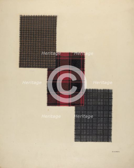 Zoar Cloth Samples, c. 1937. Creator: Jerry Guinta.