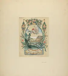 Zoar Decorative Painting: "This World and the Next", c. 1938. Creator: Angelo Bulone