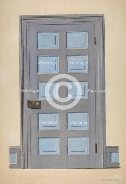 Zoar Door, c. 1938. Creator: Fritz Boehmer.